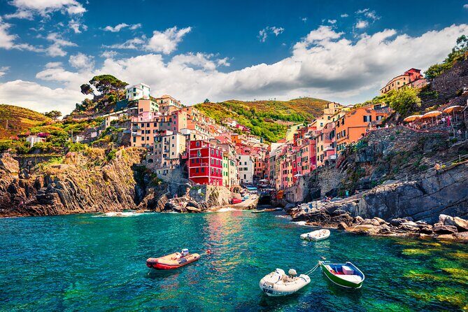 Cinque Terre and Pisa Tower Tour from Florence Semi Private - Riomaggiore: stone houses, sea views, and first-rung arrival